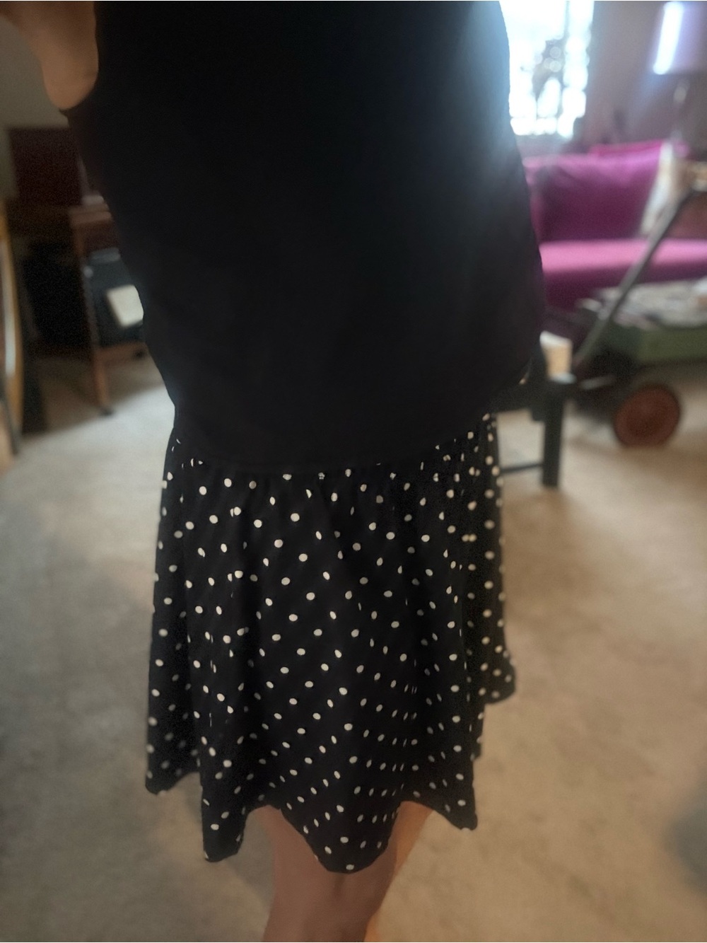 Timing Black Polka Dot Skater Skort